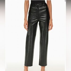 Aritzia / Wilfred Melina Python Croc Faux Leather High waisted pants. NWT